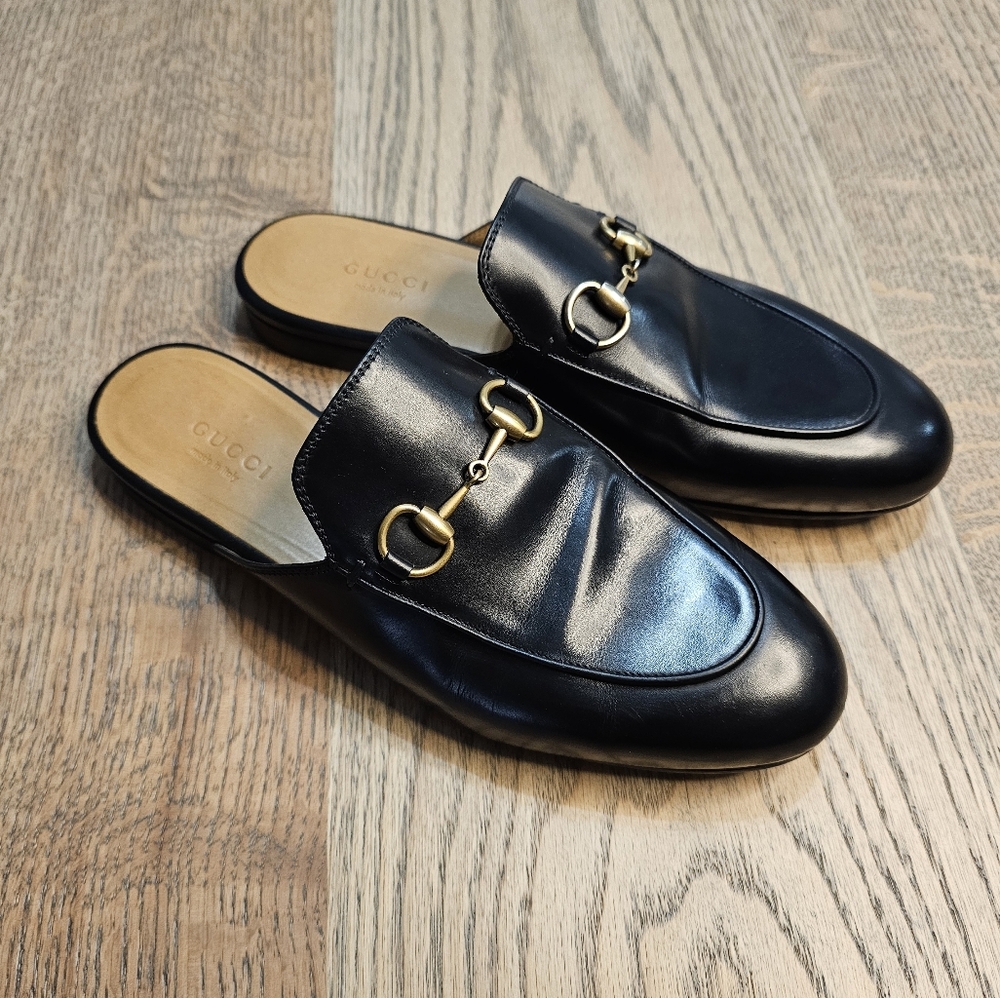 Gucci Princetown Slippers Black Leather Loafers Womens Sz 6/6.5 Or 36 1/2 - Picture 3 of 17